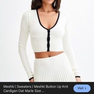 Meshki Cream and Black Knit Cardigan